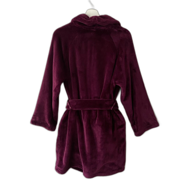 Victoria's Secret Robe Women's Size XS Burgundy Embroidered Logo Cozy Loungewear - Picture 3 of 6